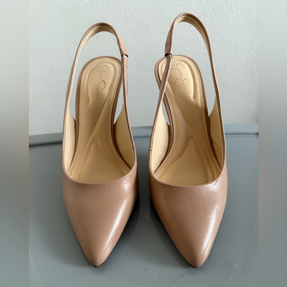 Jessica Simpson Nude Slingback Heels